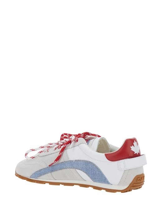 DSquared² White Sneakers Dc-642 With Contrast Detail On The Back for men