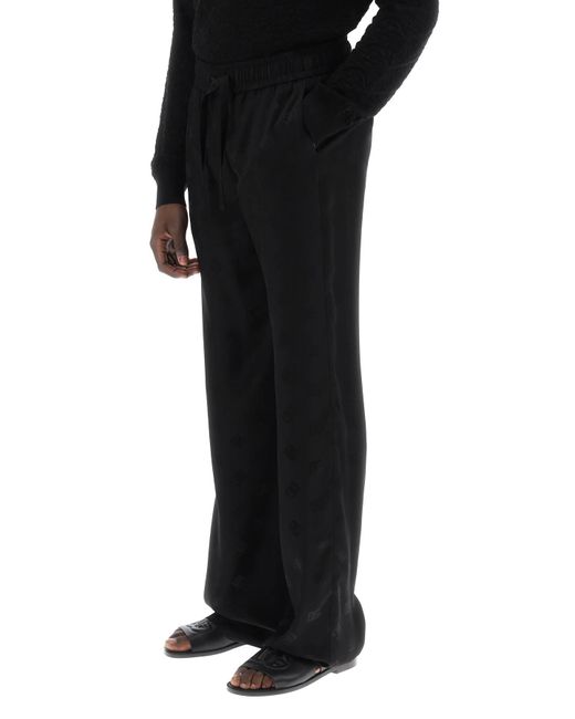 Dolce & Gabbana Black Dg Jacquard Pants for men