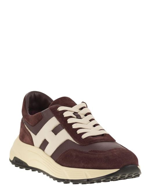 Hogan Brown Hyperlight Suede Trainers for men