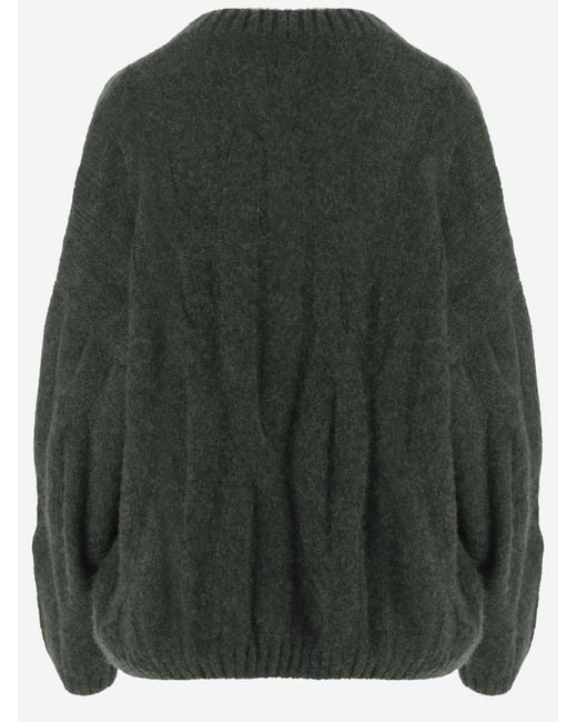Allude Green Cashmere And Silk Sweater