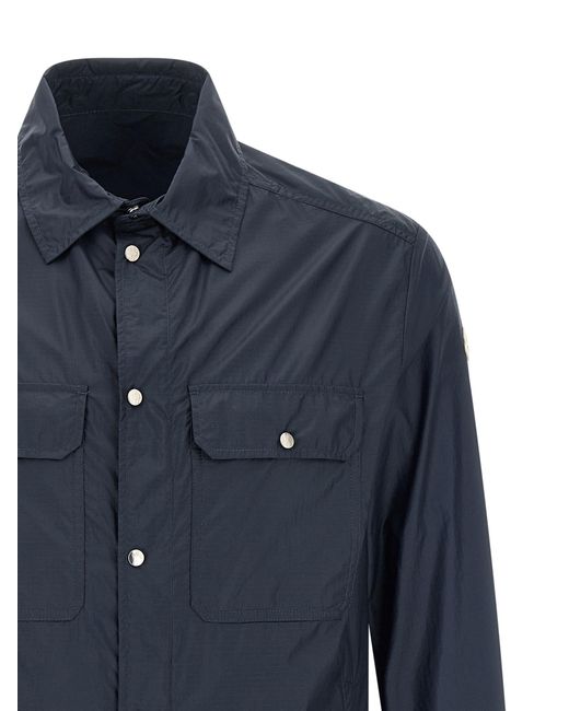 Moncler Blue Ripstop Shirt for men