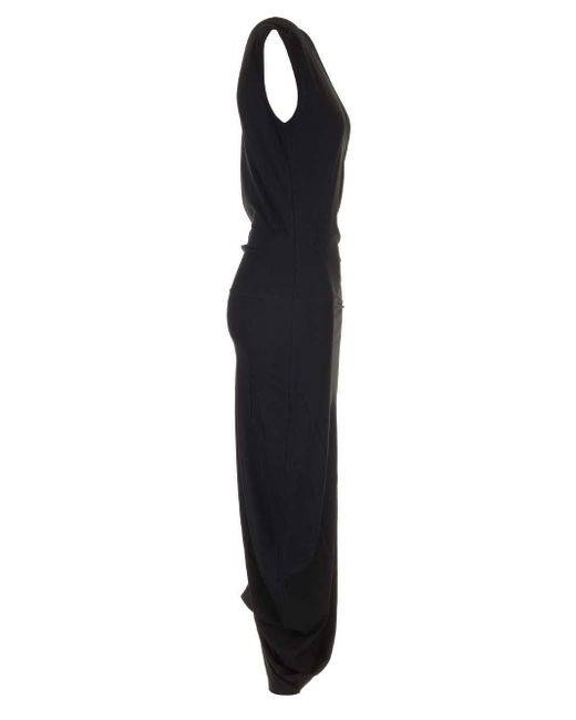 Lemaire Black Crepe Jersey Midi Dress