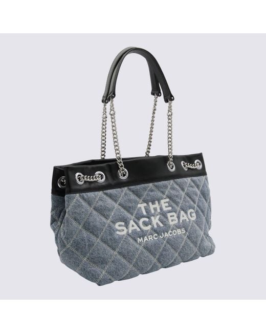 Marc Jacobs Metallic Denim Cotton The Chain Sack Shoulder Bag