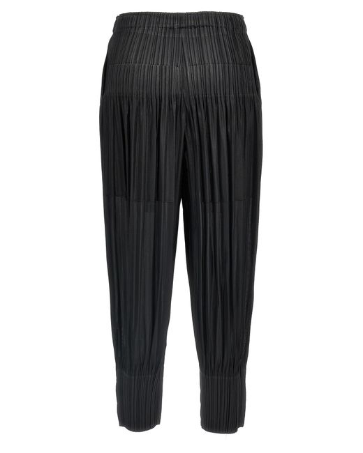 Pleats Please Issey Miyake Black Polyester Casual Pants