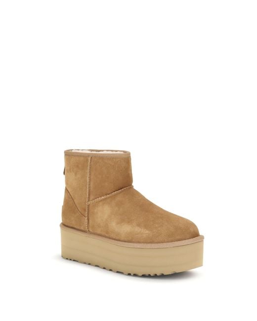 Ugg White Classic Mini Platform Boots