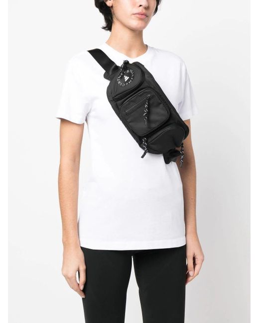 Adidas By Stella McCartney Black Logo-Print Belt Bag
