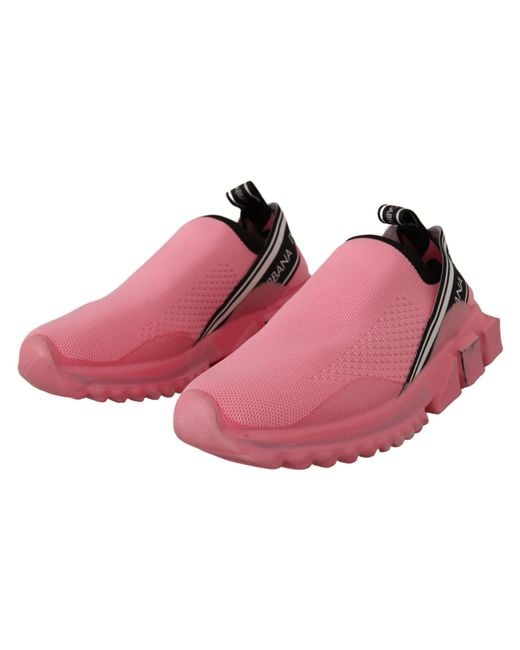 Dolce & Gabbana Pink Low Top Slip On Casual Sorrento Sneakers