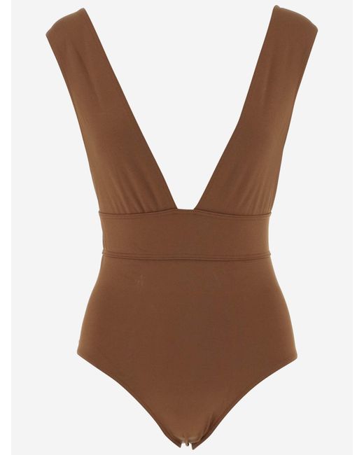 Eres Brown Pigment Stretch Nylon One Piece Swimsuit
