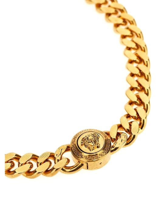 Versace Metallic Medusa-Tone Chain Necklace for men