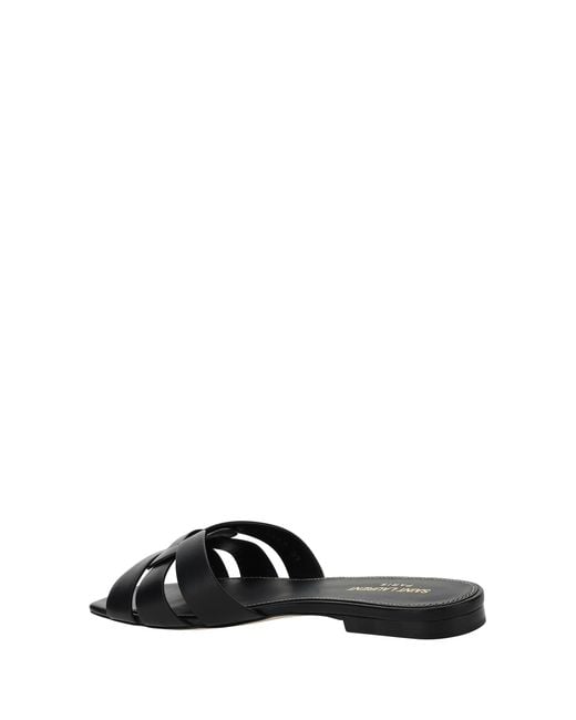 Saint Laurent Black Leather Sandals