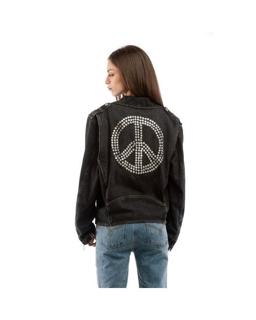 Moschino Black Multicolor Cotton Denim Jacket
