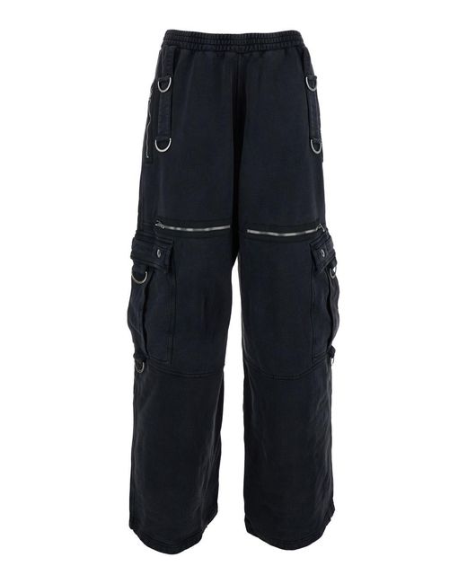 Balenciaga Blue Cargo Pants Cotton Trousers for men