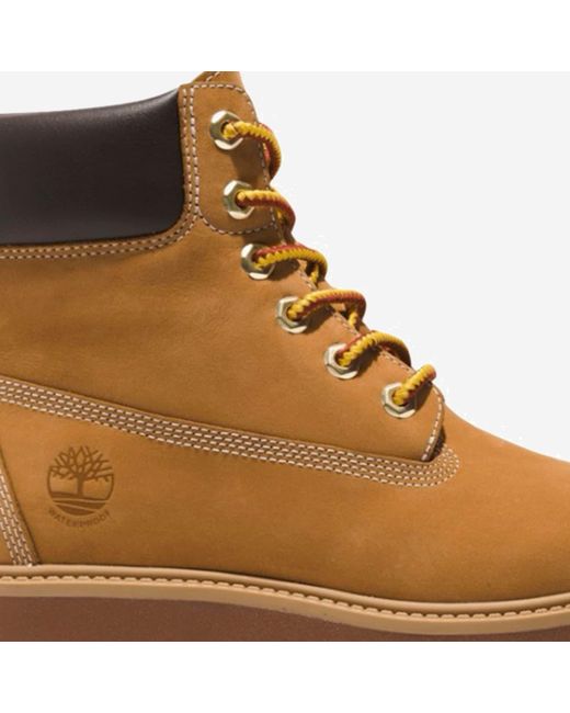 Timberland Brown Stone Street Leather Platform Ankle Boots