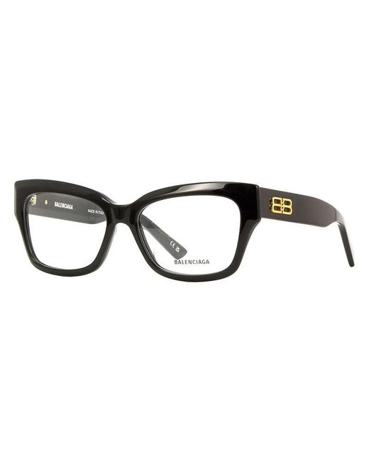 Balenciaga Black Eyeglasses Square Full Rim, Frame And Clear Demo Lenses Lens Bb0274O001