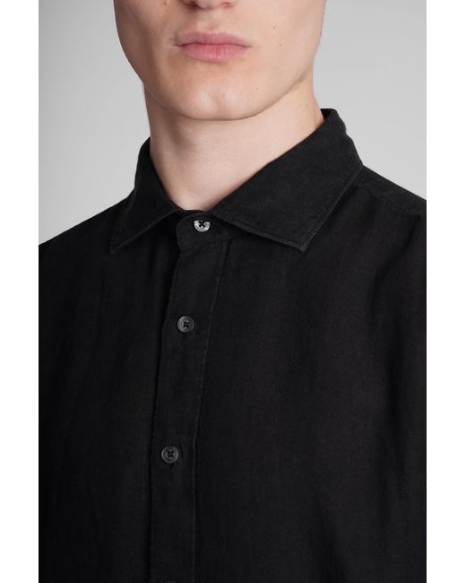 120% Lino Black Shirt for men