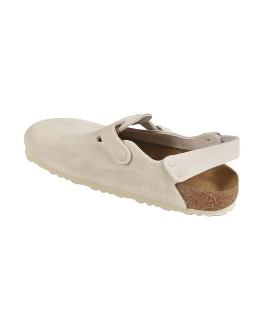 Birkenstock White Tokio Ii Suede Mules