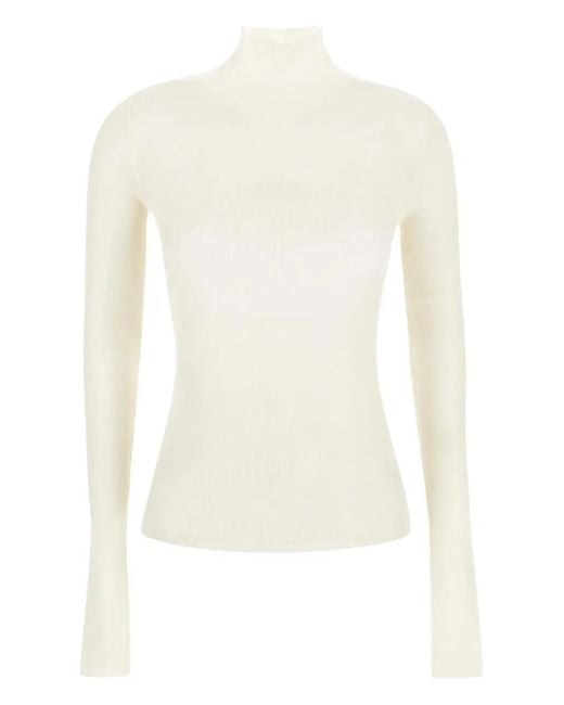 Bottega Veneta White Classic Turtleneck Sweater