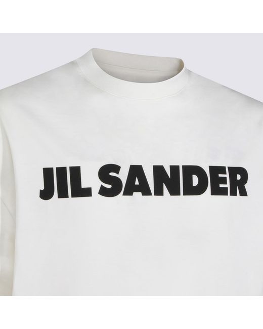 Jil Sander White Cotton T-Shirt for men