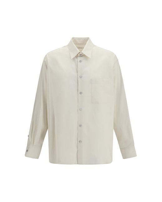 Lemaire White Shirt With Chest Pocket Cotton; Silk for men