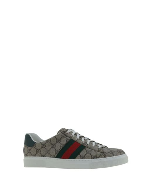Gucci Brown Ace GG Canvas Low-top Sneakers for men