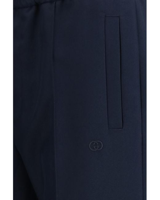Gucci Blue Technical Panama Pants Polyester for men