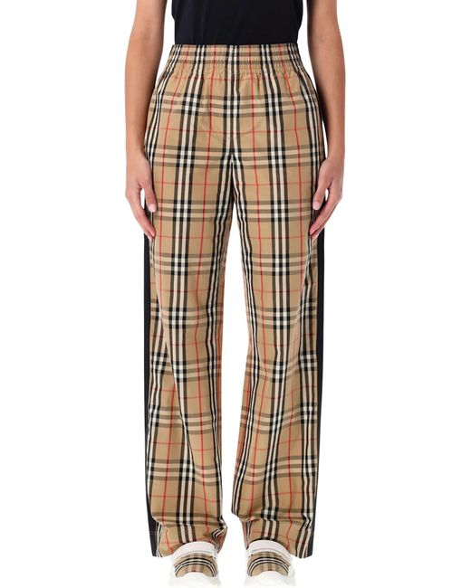 Burberry Multicolor Wide-Leg Cotton Check Trousers
