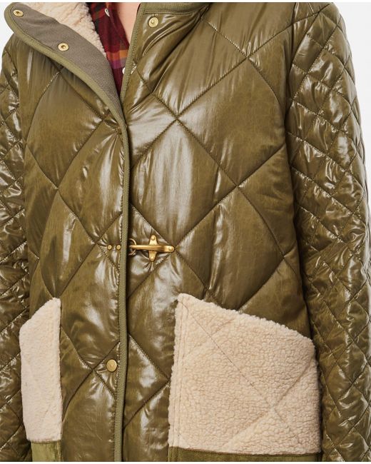 Fay Blue Military 70S Quilted Parka Coat