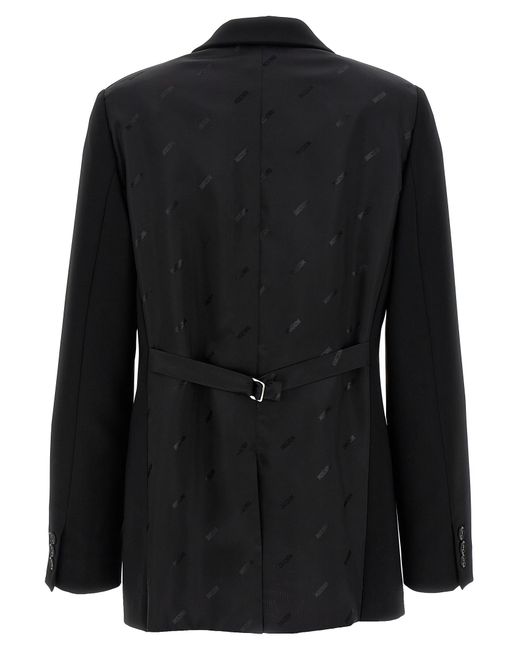 Moschino Black Single-Breasted Blazer With Martingale Detail