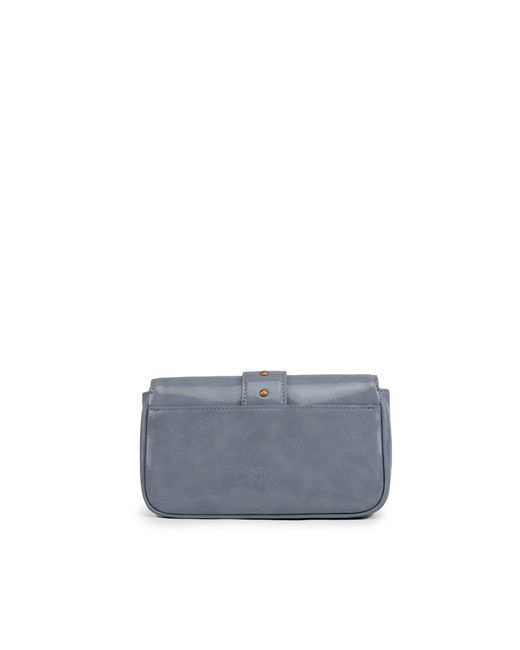 Pinko Gray Recycled Leather Shoulder Crossbody Bag