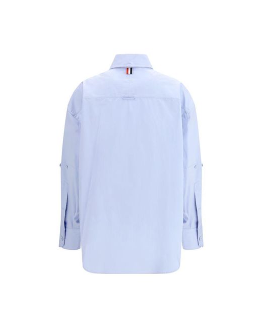 Thom Browne Blue Cotton Pattern Shirt