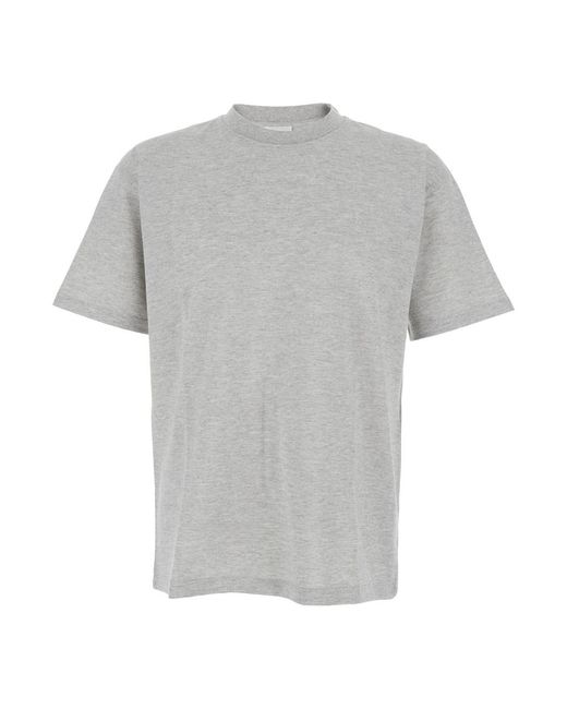 Saint Laurent Gray Crew Neck T-Shirt Cotton T-Shirts for men