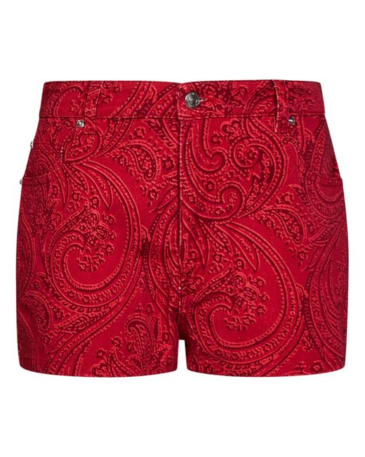 Etro Red Shorts