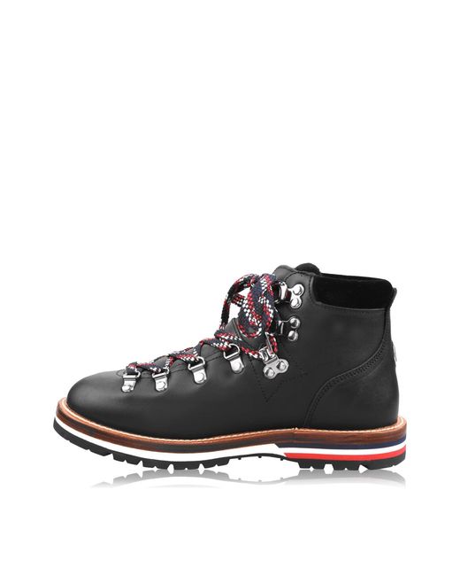 Moncler Black Blanche Logo Hiker Boots