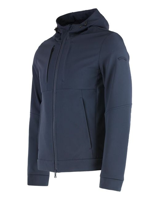 Paul & Shark Blue Techno Fabric Jacket for men