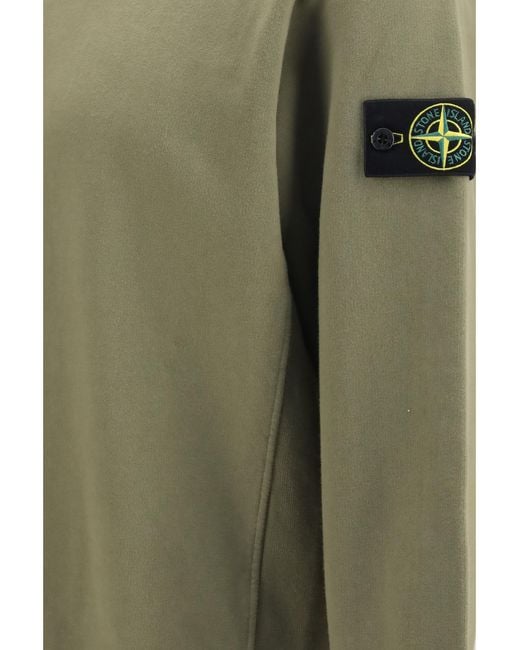 Stone Island Green Crewneck Cotton Sweatshirt for men