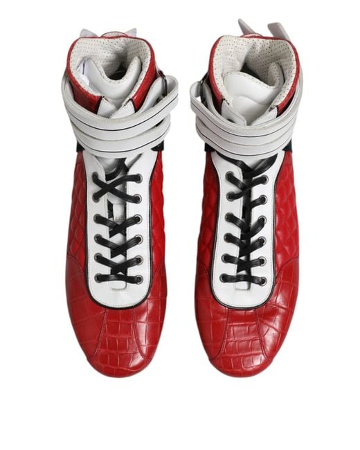 Dolce & Gabbana Red Hightop Sneakers for men