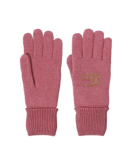 Gucci Pink Gg Monogram Lurex Gloves Accessories