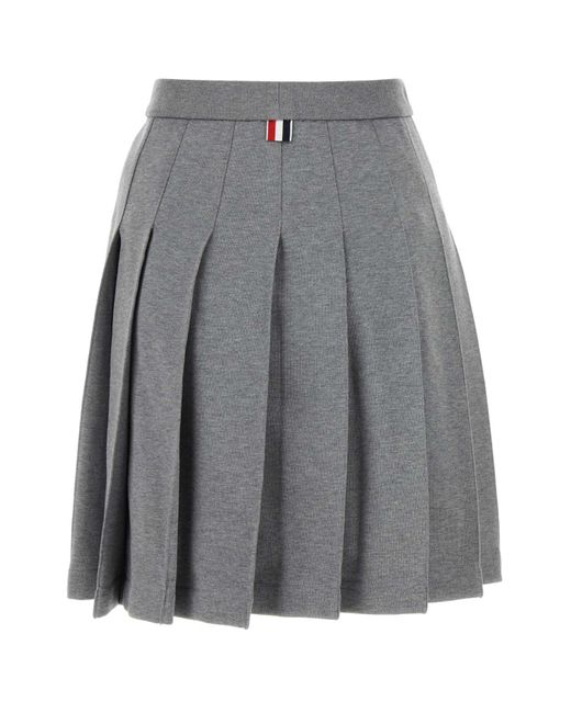 Thom Browne Gray Mini Pleated Skirt I