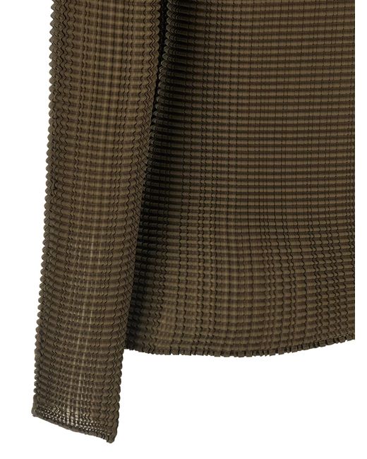 Issey Miyake Green 'Wooly Pleats-58' Blouse