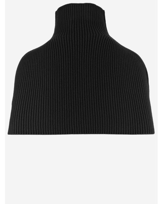 Sa Su Phi Black Cashmere Shawl With High Neck Capes