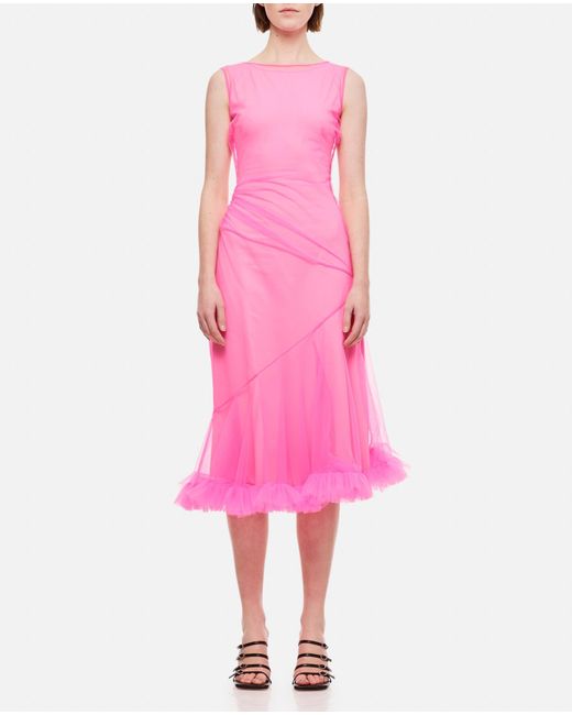 Molly Goddard Pink Jazz Tulle Midi Dress