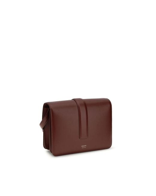 Khaite Brown Bordeaux Calf Leather Bos Taurus Shoulder Bag