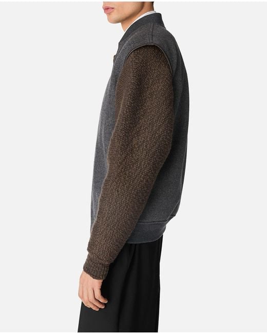 Bottega Veneta Gray Double Face Wool Gilet for men