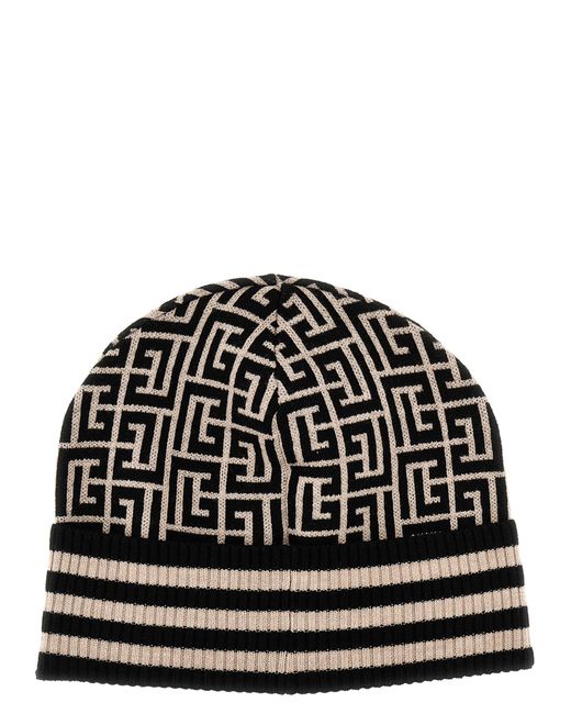 Balmain Multicolor Monogram Merinos Beanie for men