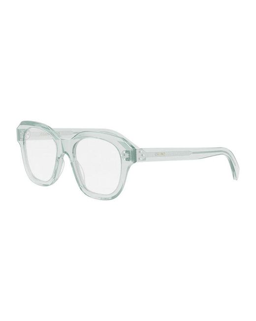 Céline Multicolor Eyeglasses Square Full Rim, Shiny Transparent Lime Frame And Clear Demo Lens Cl50124I093