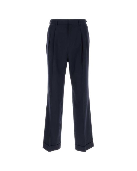 Casablanca Blue Wool Trousers With Crease for men