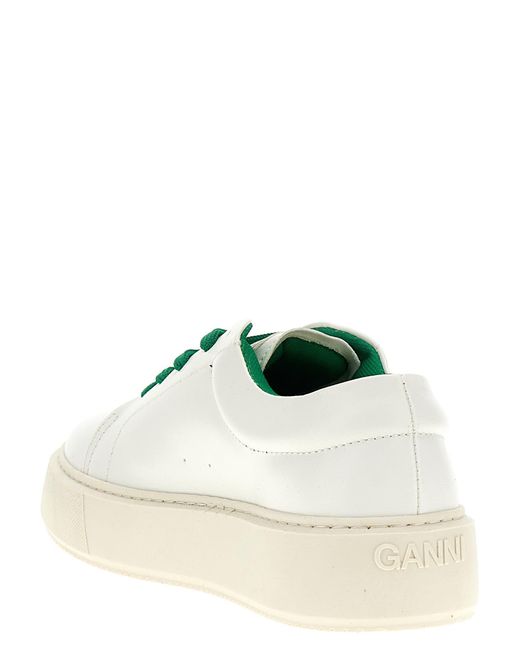 Ganni Green Logo Sneakers