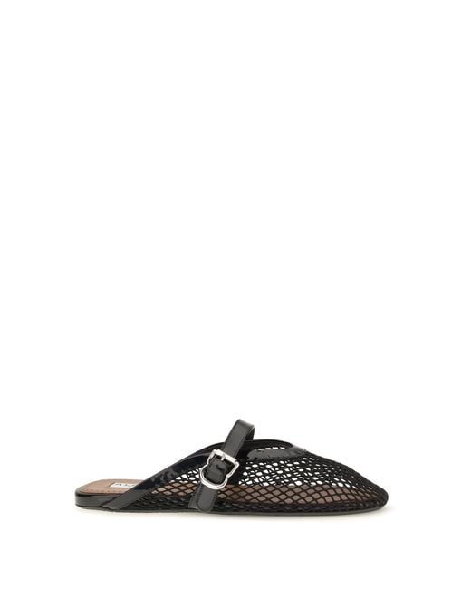 Alaïa Black Mules Mesh Calf Leather Sandal