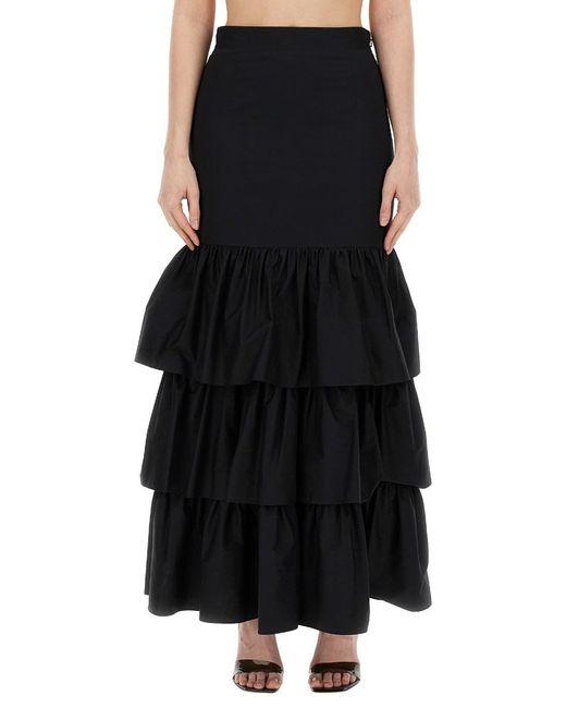 Moschino Black Skirt With Ruffles