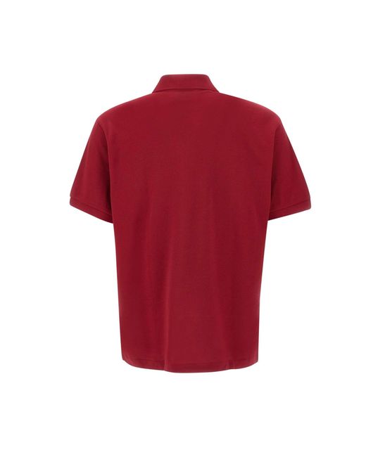 Lacoste Red Piqué Cotton Polo Shirt for men